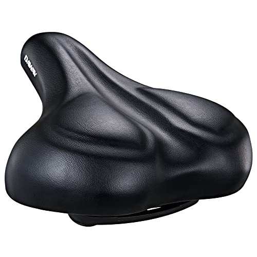 DAWAY Oversized Comfortable Bike Seat - C50 Extra Wide Bike Saddle Replacement with Memory Foam Cushion for Men Women Comfort, Compatible with Peloton, Exercise, Mountain, Road Bicycles or E-Bike