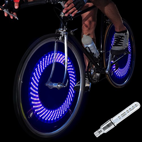 DAWAY A08 Bike Tire Valve Stem Light - LED Waterproof Bicycle Wheel Lights Neon Flashing Lamp Glow in The Dark Cool Safe Accessories, 1 Pack/ 2 Pack