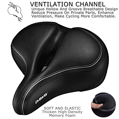 DAWAY C30 Comfortable Oversized Bike Seat Compatible with Peloton, E