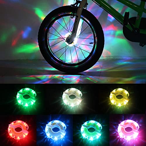DAWAY Rechargeable Bike Wheel Lights - A16 Cool Led Bicycle Tire Lights, Safety Kids Adults Bike Hub Accessories for Boys Girls Men Women, Waterproof Bright Spoke Lights, Gifts for Cycling Disco Party