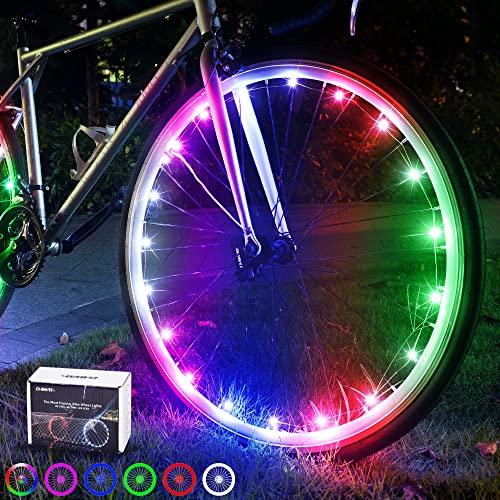 DAWAY A01 LED Bike Wheel Lights - Bright Bicycle Spoke Lights, Safety Waterproof Bike Tire Lights Decoration Accessories, Fun Glow Lights for Kids Boys Girls Adults Night Riding, Batteries Included